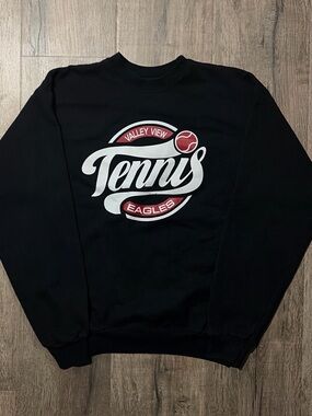Hanes Valley View Tennis Eagles Crewneck Sweatshirt Black